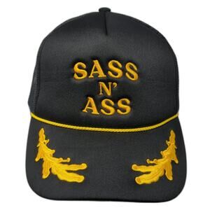 Richards & Southern Trucker Hat Black One Size Sass N' Ass Priscilla Block Rope